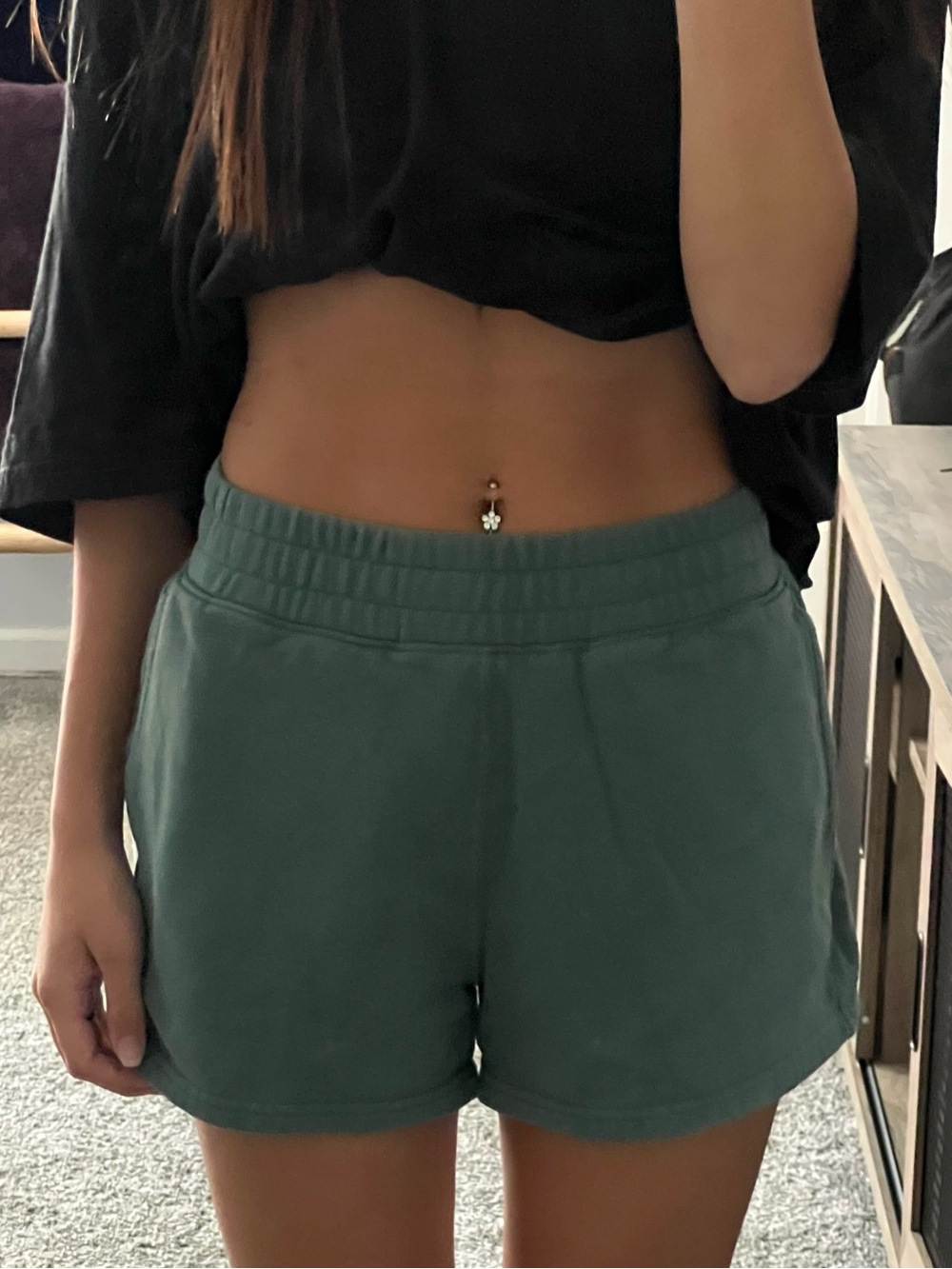 Hollister Athletic Elastic-Waist Shorts — Teal